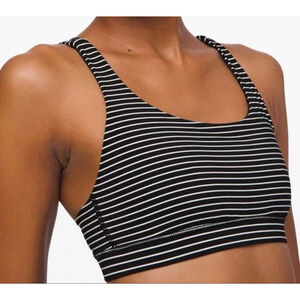 Women's Lululemon Black & White Striped Sports Bra Size 6